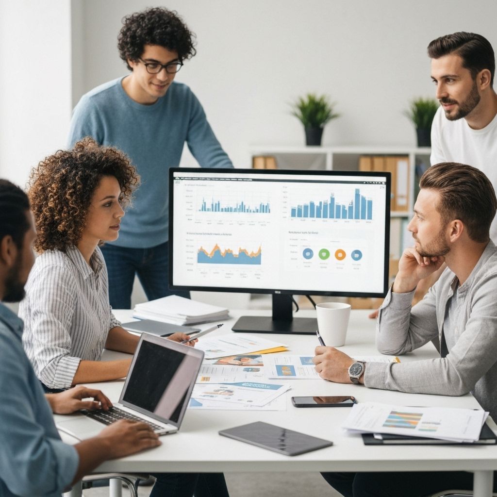 Marketing and growth team working